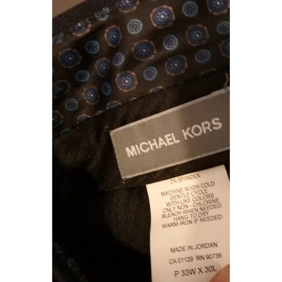 Michael Kors Mens Suit Pants 33x30 Blue Solid Modern Fit Airsoft Stretch PreOwn - Picture 9 of 10